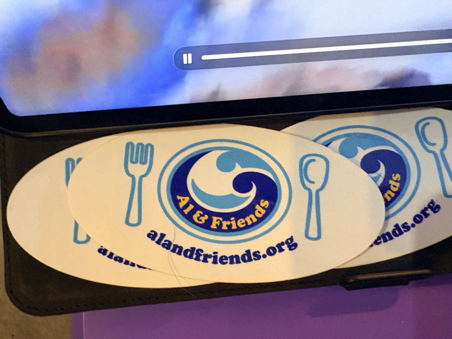 Al and Friends nonprofit sticker showing alandfriends.org